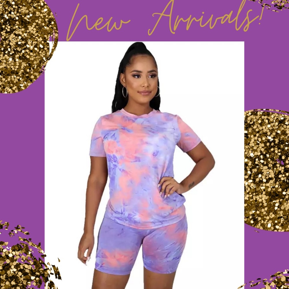 Super cute Matching two piece tie-dye stretchy set